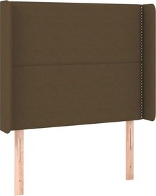 vidaXL Κρεβάτι Boxspring με Στρώμα &amp; LED Σκ.Καφέ 90x190 εκ. Υφασμάτινο