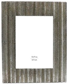 Κορνίζα Fishbone 028381 13x18cm Antique Silver Glass,Polyresin