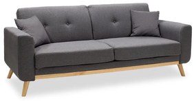 Καναπές-κρεβάτι Carmelo με γκρι ύφασμα 214x80x86εκ - 035-000034