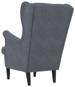 vidaXL Πολυθρόνα Σκούρο γκρι 71 x 92 x 91 εκ. Βελούδο