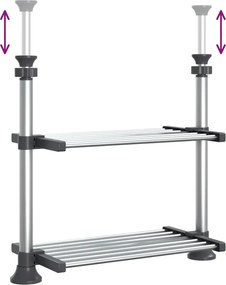 vidaXL Ράφι Κουζίνας 50x25x(50-70) εκ. από Αλουμίνιο