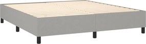 vidaXL Κρεβάτι Boxspring με Στρώμα Ανοιχτό Γκρι 180x200 εκ. Υφασμάτινο