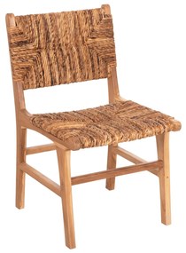 CHAIR  TEAK WOOD WITH STRAW MATTING ON BACKREST AND SEAT NATURAL COLOR 51x60,5x88Hcm