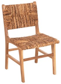 Καρέκλα C9399.11 Ξύλο Teak με Ψάθινη πλάτη και κάθισμα σε Φυσικό 51x60,5x88Yεκ. 51x60.5x88 εκ.