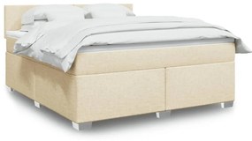 vidaXL Κρεβάτι Boxspring με Στρώμα Κρεμ 180x200 εκ. Υφασμάτινο