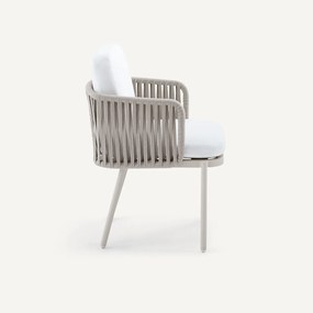 Πολυθρόνα τραπεζαρίας με πλεκτούς ιμάντες, Leandra