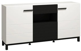 Κομότα - Μπουφές Sarthe 3K1F Λευκό - Μαύρο - Λευκό Ματ - Μαύρο Ματ 173x42x89 εκ. 173x42x89 εκ.