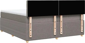 vidaXL Κρεβάτι Boxspring με Στρώμα Taupe 200x200 εκ. Υφασμάτινο