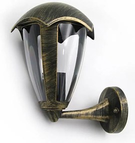 Adeleq Φανάρι Αλουμινίου Επίτοιχο Προς Πάνω Υ28.5cm E27 IP44 Ρουστίκ 9-367171