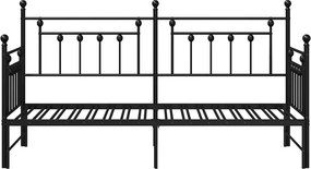 vidaXL Σκελετός κρεβατιού ημέρας Μαύρο 75 x 190 cm Ατσάλι