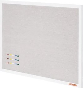 VEVOR 48"x36" White Cork Board with Linen Surface Wall-Mounted Bulletin Board