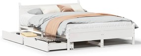 vidaXL Σκελετός Κρεβ. Χωρίς Στρώμα Λευκό 120x200 εκ Μασίφ Πεύκο