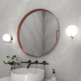 Iron Circle Ø100 - Καθρέπτης μπάνιου μεταλλικός - White Matt