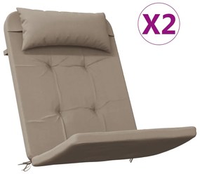 vidaXL Μαξιλάρια Καρέκλας Adirondack 2 τεμ. Taupe από Ύφασμα Oxford