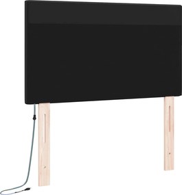vidaXL LED κεφαλάρι Μαύρο 100 cm Τεχνητό Δέρμα
