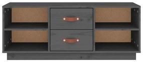 vidaXL Έπιπλο Τηλεόρασης Γκρι 100x34x40 εκ. από Μασίφ Ξύλο Πεύκου