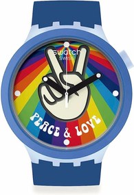 Ανδρικά Ρολόγια Swatch PEACE HAND LOVE (Ø 47 mm)