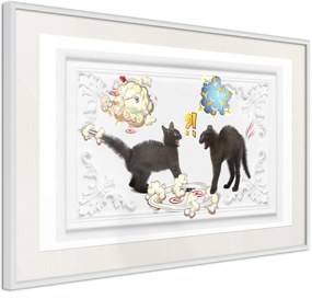 Αφίσα - Cat Fight - 90x60 - Μαύρο - Με πασπαρτού