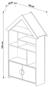 ΠΑΙΔΙΚΗ ΒΙΒΛΙΟΘΗΚΗ DREY HM18229.01 ΜΕΛΑΜΙΝΗ ΛΕΥΚΗ 103x33x169Υεκ