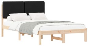 vidaXL Σκελετός Κρεβατιού με Επενδεδυμένο Κεφαλάρι Μαύρο 120 x 200 cm