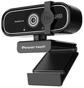 POWERTECH web camera PT-1427, 5MP, 2K QHD, αυτόματη εστίαση, 1.5m, μαύρη