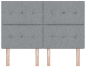 vidaXL LED Κεφαλάρι με φώτα λωρίδας LED Ανοιχτό γκρι 160 cm ύφασμα