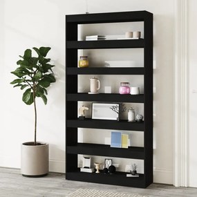 vidaXL Βιβλιοθήκη/Διαχωρ. Χώρου Μαύρο 100x30x198 εκ Επεξεργασμένο Ξύλο