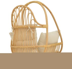 Κρεμαστή κούνια Jorg φυσικό rattan-κρεμ μαξιλάρι 80x59x105εκ