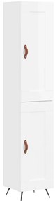vidaXL Ντουλάπι Γυαλ. Λευκό 34,5 x 34 x 180 εκ. από Επεξεργασμένο Ξύλο