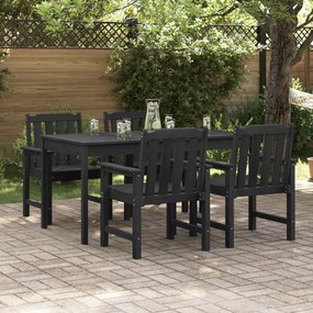 vidaXL Καρέκλες Φαγητού Κήπου 4 τεμ Μαύρο 65,5x55,5x88 εκ HDPE