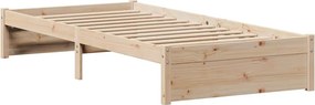 vidaXL Σκελετός Κρεβατιού Φυσικό 75 x 190 cm Solid Pine Wood