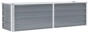 vidaXL Ζαρντινιέρα Υπερυψωμένη Γκρι 160x40x45 εκ. Γαλβανισμ. Χάλυβας