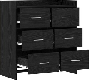 vidaXL Πλαϊνό γραφείο Μαύρη Δρυς 75 x 33 x 80 εκ Επεξεργασμένο Ξύλο
