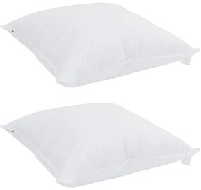 vidaXL Μαξιλάρι με μαξιλάρι 2 pcs Λευκό 80 x 80 cm Βαμβάκι