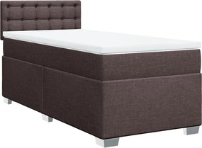 vidaXL Κρεβάτι Boxspring με Στρώμα Σκούρο Καφέ 80x200 εκ. Υφασμάτινο