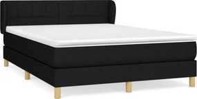 vidaXL Κρεβάτι Boxspring με Στρώμα Μαύρο 140x200 εκ. Υφασμάτινο