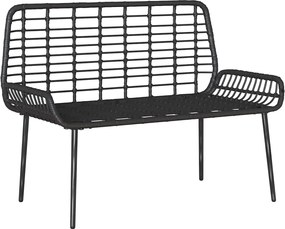 vidaXL Παγκάκι κήπου Μαύρο και Ανθρακί συνθετικό ρατάν