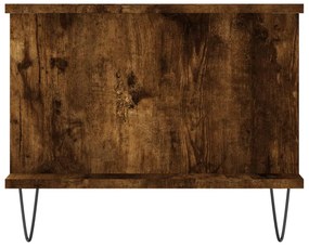 vidaXL Τραπεζάκι Σαλονιού Καπνιστή Δρυς 90x50x40 εκ. Επεξεργασμ. Ξύλο