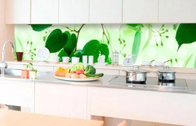 Αυτοκόλλητη φωτοταπετσαρία για πράσινα φύλλα κουζίνας - 350x60