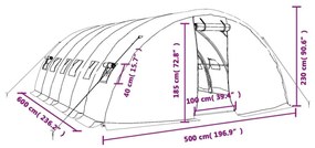 Θερμοκήπιο Πράσινο 30 μ² 6 x 5 x 2,3 μ. με Ατσάλινο Πλαίσιο - Πράσινο