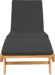 vidaXL Ξαπλώστρα Καφέ και Σκούρο Γκρι Πολυεστέρας