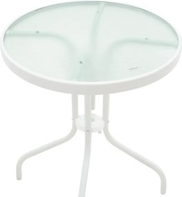 Τραπεζαρία Watson-Sussie pakoworld μέταλλο λευκό-γυαλί Φ60x70εκ