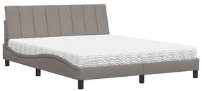 vidaXL Κρεβάτι Taupe 160x200 εκ. Υφασμάτινο
