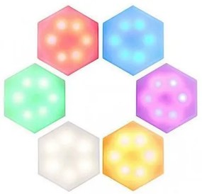 Hex On Διακοσμητικό Φωτιστικό με Φωτισμό RGB Hexagon LED Πολύχρωμο