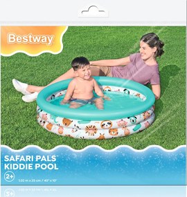 BESTWAY παιδική φουσκωτή πισίνα 51008, 101lt, Φ102x25cm, λευκή/βεραμάν