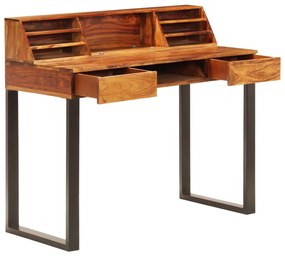 vidaXL Γραφείο 110 x 50 x 94 εκ. από Μασίφ Ξύλο Ακακίας και Ατσάλι