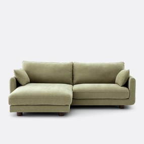 Γωνιακός αναστρέψιμος καναπές από μελανζέ πολυεστέρα, EMILIO