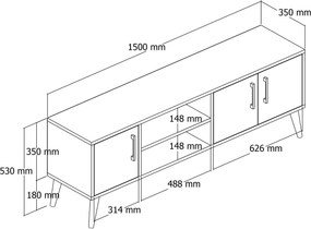 Έπιπλο Τηλεόρασης Δρυς DRACEL 150x34x52