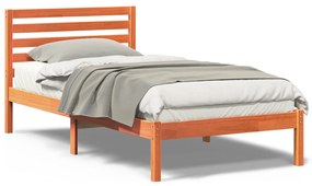 vidaXL Σκελετός Κρεβατιού Καφέ κεριού 90 x 190 cm Μασίφ ξύλο πεύκου