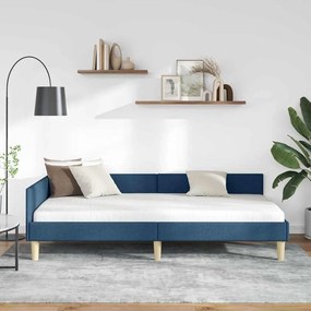 vidaXL Κρεβάτι Γωνίας Μπλε 90 x 190 cm ύφασμα
